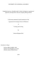 Cover page: Disability trajectories : disabled youths' identity development, negotiation of experience and expectation, and sense of agency during transition