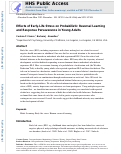 Cover page: Effects of early-life stress on probabilistic reversal learning and response perseverance in young adults.