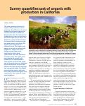 Cover page: Survey quantifies cost of organic milk production in California