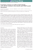 Cover page: Vegetation controls on northern high latitude snow‐albedo feedback: observations and CMIP5 model simulations