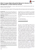 Cover page: Which Complex Patients Should Be Referred for Intensive Care Management? A Mixed-Methods Analysis