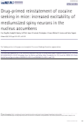 Cover page: Erratum: Drug-primed reinstatement of cocaine seeking in mice: increased excitability of mediumsized spiny neurons in the nucleus accumbens.