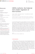 Cover page: HNF4α isoforms: the fraternal twin master regulators of liver function.