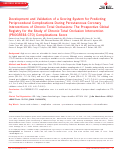 Cover page: Development and Validation of a Scoring System for Predicting Periprocedural Complications During Percutaneous Coronary Interventions of Chronic Total Occlusions: The Prospective Global Registry for the Study of Chronic Total Occlusion Intervention (PROGRESS CTO) Complications Score