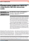 Cover page: Expanded palette of RNA base editors for comprehensive RBP-RNA interactome studies