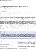 Cover page: Nonsinusoidal Beta Oscillations Reflect Cortical Pathophysiology in Parkinson's Disease