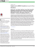 Cover page: Applying the ARRIVE Guidelines to an In Vivo Database