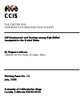 Cover page: Self-Employment and Earnings among High-Skilled Immigrants in the United States