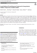 Cover page: Social Validity of Pivotal Response Treatment for Young Autistic Children: Perspectives of Autistic Adults.