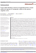 Cover page: Transcendent thinking counteracts longitudinal effects of mid-adolescent exposure to community violence in the anterior cingulate cortex.