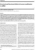 Cover page: Structural and functional effects of inosine modification in mRNA