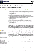 Cover page: Gastric Microbiota Associated with Gastric Precancerous Lesions in Helicobacter pylori-Negative Patients.