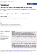 Cover page: Self-reported alcohol use versus phosphatidylethanol in behavioral trials: A study of people living with HIV in Tshwane, South Africa.