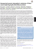 Cover page: Unexpected nascent atmospheric emissions of three ozone-depleting hydrochlorofluorocarbons