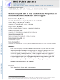 Cover page: Women living with AIDS in rural Southern India: Perspectives on mental health and lay health care worker support