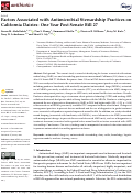 Cover page: Factors Associated with Antimicrobial Stewardship Practices on California Dairies: One Year Post Senate Bill 27.