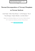 Cover page: Thermal Decomposition of Tricresyl Phosphate on Ferrous Surfaces