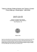 Cover page: Tobacco Industry Political Activity and Tobacco Control Policy Making in Washington: 1996-2000