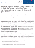 Cover page: Pervasive supply of therapeutic lysosomal enzymes in the CNS of normal and Krabbe‐affected non‐human primates by intracerebral lentiviral gene therapy