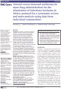 Cover page: Annual versus biannual azithromycin mass drug administration for the elimination of infectious trachoma in Africa: protocol for a systematic review and meta-analysis using data from individual communities.