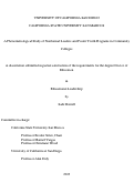 Cover page: A Phenomenological Study of Nonformal Leaders and Foster Youth Programs in Community Colleges