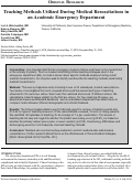 Cover page: Teaching Methods Utilized During Medical Resuscitations in an Academic Emergency Department