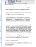 Cover page: Role of thermosensitive transient receptor potential (TRP) channels in thermal preference of male and female mice