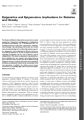 Cover page: Epigenetics and Epigenomics: Implications for Diabetes and Obesity