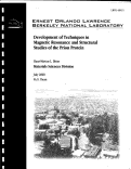 Cover page: Development of techniques in magnetic resonance and structural studies of the prion protein