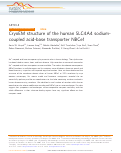 Cover page: CryoEM structure of the human SLC4A4 sodium-coupled acid-base transporter NBCe1