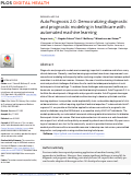 Cover page: AutoPrognosis 2.0: Democratizing diagnostic and prognostic modeling in healthcare with automated machine learning.