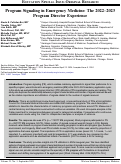 Cover page: Program Signaling in Emergency Medicine: The 2022–2023 Program Director Experience