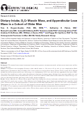 Cover page: Dietary Intake, D3Cr Muscle Mass, and Appendicular Lean Mass in a Cohort of Older Men