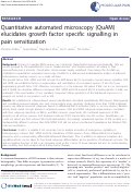 Cover page: Quantitative automated microscopy (QuAM) elucidates growth factor specific signalling in pain sensitization