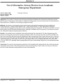 Cover page: Use of Alternative Airway Devices in an Academic Emergency Department