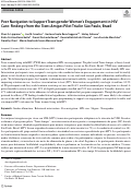 Cover page: Peer Navigation to Support Transgender Women’s Engagement in HIV Care: Findings from the Trans Amigas Pilot Trial in São Paulo, Brazil