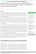 Cover page: Examining the association between California tobacco licensed retail density and public support or opposition to state anti-tobacco legislation