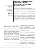 Cover page: NONLINEAR OSCILLATIONS INDUCED BY FOLLOWER FORCES IN PRE-STRESSED CLAMPED RODS SUBJECTED TO DRAG