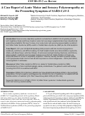 Cover page: A Case Report of Acute Motor and Sensory Polyneuropathy as the Presenting Symptom of SARS-CoV-2