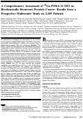 Cover page: A Comprehensive Assessment of 68Ga-PSMA-11 PET in Biochemically Recurrent Prostate Cancer: Results from a Prospective Multicenter Study on 2,005 Patients