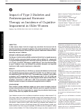 Cover page: Impact of Type 2 Diabetes and Postmenopausal Hormone Therapy on Incidence of Cognitive Impairment in Older Women