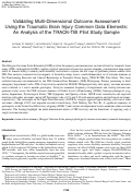 Cover page: Validating Multidimensional Outcome Assessment Using the TBI Common Data Elements: An Analysis of the TRACK-TBI Pilot Sample.