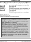 Cover page: Factors Associated with Neuroimaging Abnormalities in Children with Afebrile Seizure: A Retrospective Multicenter Study