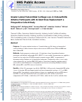 Cover page: Greater Lateral Femorotibial Cartilage Loss in Osteoarthritis Initiative Participants With Incident Total Knee Arthroplasty: A Prospective Cohort Study