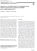 Cover page: Timed to save: the added value of accounting for hourly incidence of electricity savings from residential space-conditioning measures