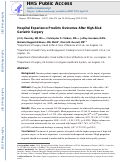 Cover page: Hospital experience predicts outcomes after high-risk geriatric surgery.