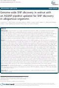 Cover page: Genome-wide SNP discovery in walnut with an AGSNP pipeline updated for SNP discovery in allogamous organisms