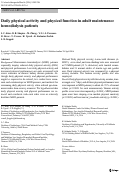 Cover page: Daily physical activity and physical function in adult maintenance hemodialysis patients.