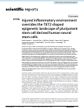 Cover page: Injured inflammatory environment overrides the TET2 shaped epigenetic landscape of pluripotent stem cell derived human neural stem cells