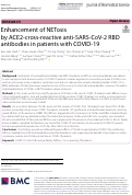 Cover page: Enhancement of NETosis by ACE2-cross-reactive anti-SARS-CoV-2 RBD antibodies in patients with COVID-19.